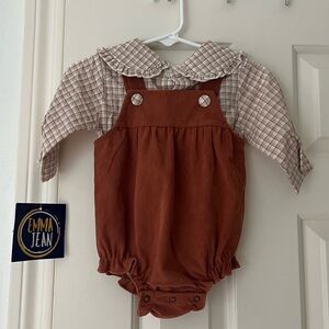 Emma Jean little girl overall outfit size 3 month